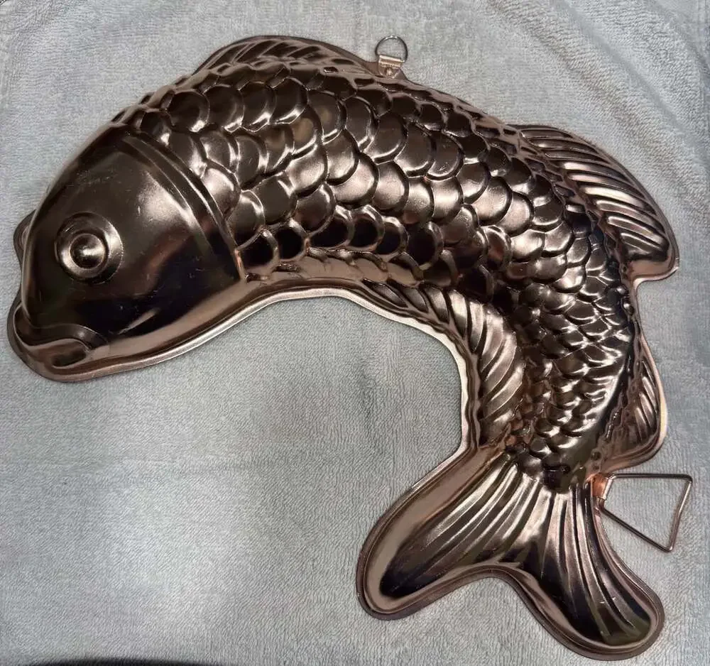 Vintage Copper Plated Fish Mold Wall Hanging